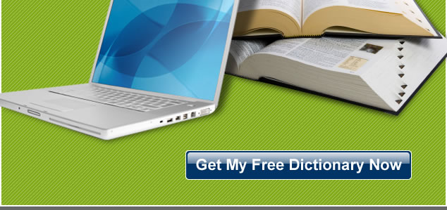 Picture of a latop and a dictionary